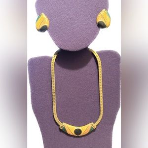 Vintage statement necklace & post earrings